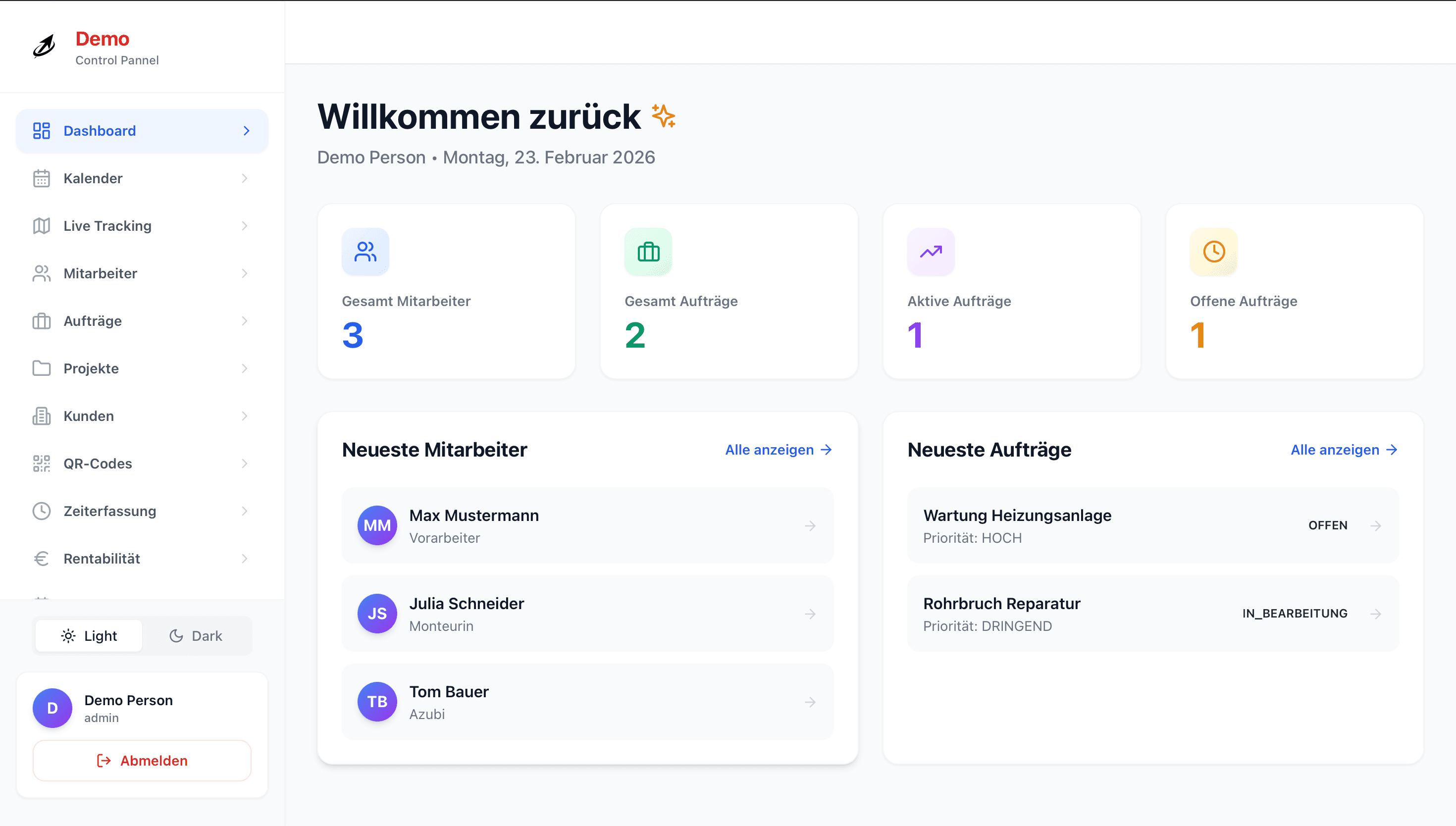 Taskey App Ansicht 1